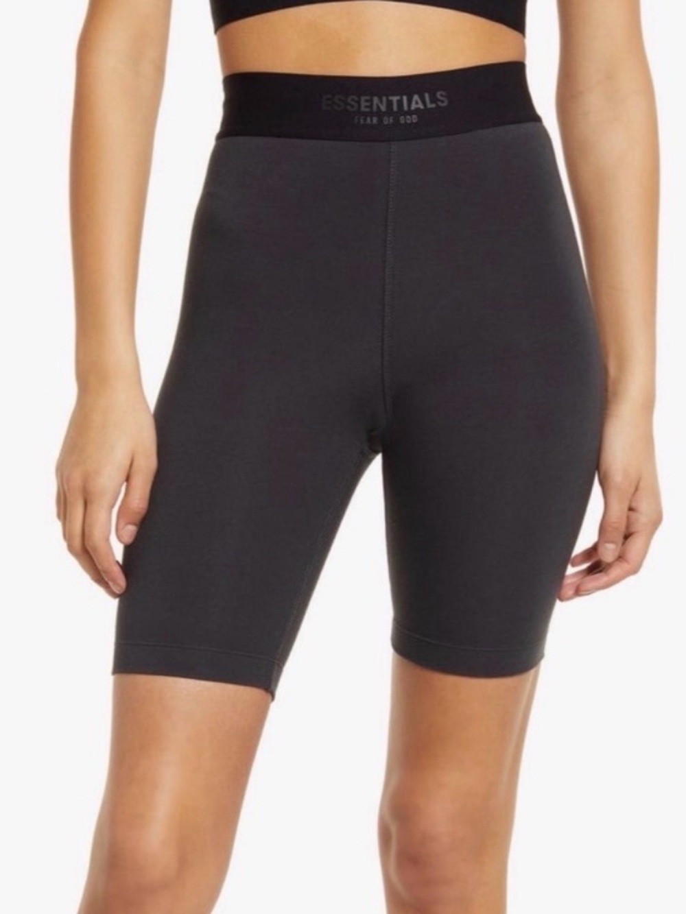 Essentials Charcoal High-Rise Bike Shorts